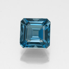Topacio azul natural de 1,35 ct, corte esmeralda, VVS