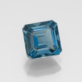 Topacio azul natural de 1,35 ct, corte esmeralda, VVS