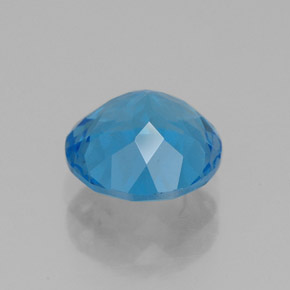 Topacio azul natural de 2,29 ct, corte redondo, VVS