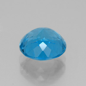Topacio azul suizo natural de 2,46 ct, corte redondo, VVS