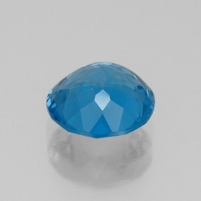 Topacio azul natural de 2,18 ct, corte redondo, VVS