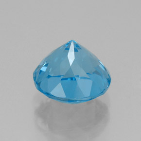 Topacio azul natural de 2,78 ct, corte redondo, VVS