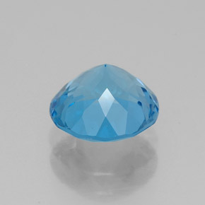 Topacio azul natural de 2,24 ct, corte redondo, VVS