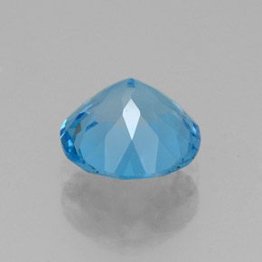 Topacio azul natural de 2,21 ct, corte redondo, VVS