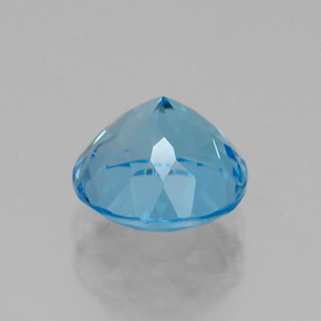 Topacio azul natural de 2,59 ct, corte redondo, VVS