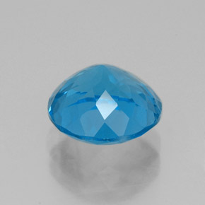 Topacio azul natural de 2,69 ct, corte redondo, VVS