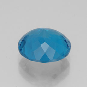 Topacio azul natural de 3,15 ct, corte redondo, VVS