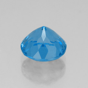 Topacio azul natural de 2,80 ct, corte redondo, VVS