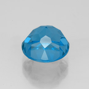 Topacio azul natural de 4,17 ct, corte redondo, VVS-VS