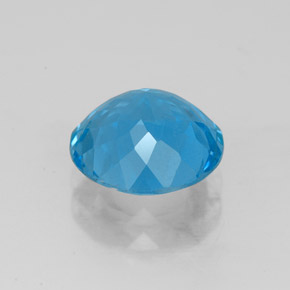 Topacio azul natural de 3,09 ct, corte redondo, VVS