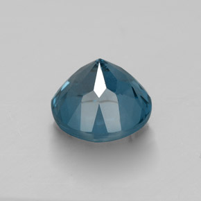 Topacio azul natural de 1,98 ct, corte redondo, VVS