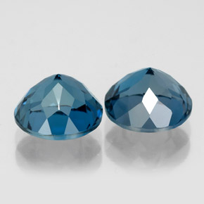 Gemas de topacio azul natural de  ct, corte redondo, VVS