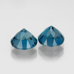 Gemas de topacio azul natural de  ct, corte redondo, VVS-VS
