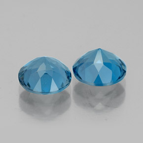 Gemas de topacio azul natural de  ct, corte redondo, VVS-VS