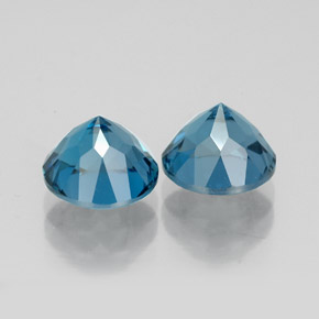 Gemas de topacio azul natural de  ct, corte redondo, VVS