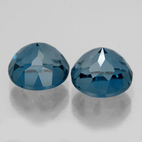 Gemas de topacio azul natural de  ct, corte redondo, VVS