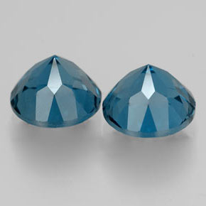 Gemas de topacio azul natural de  ct, corte redondo, VVS