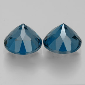 Gemas de topacio azul natural de  ct, corte redondo, VVS-VS