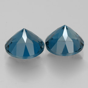 Gemas de topacio azul natural de  ct, corte redondo, VVS-VS