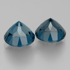 Gemas de topacio azul natural de  ct, corte redondo, VVS