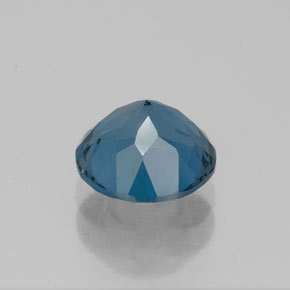 Topacio azul natural de 1,74 ct, corte redondo, VS