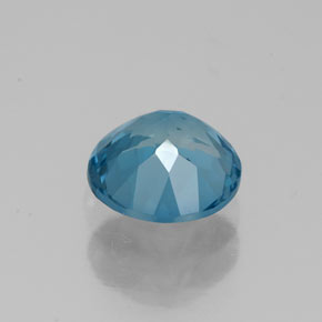 Topacio azul natural de 1,63 ct, corte redondo, VS