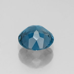Topacio azul natural de 1,55 ct, corte redondo, VVS-VS