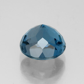 Topacio azul natural de 2,85 ct, corte redondo, VVS