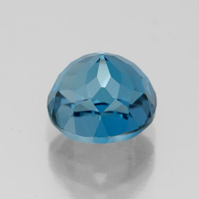 Topacio azul natural de 3,19 ct, corte redondo, VVS