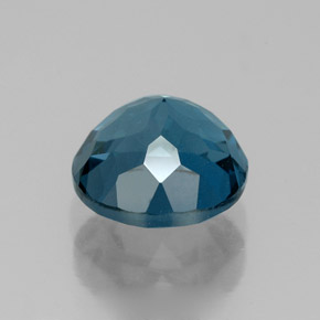 Topacio azul natural de 2,73 ct, corte redondo, VVS