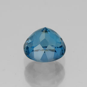 Topacio azul natural de 2,84 ct, corte redondo, VVS