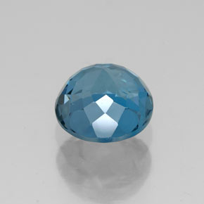 Topacio azul natural de 2,78 ct, corte redondo, VVS