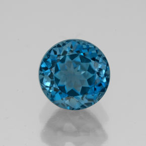 Topacio azul natural de 3,00 ct, corte redondo, VVS