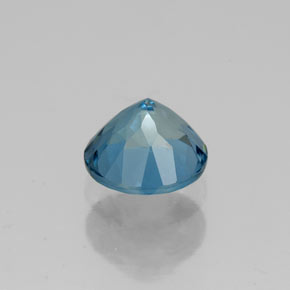 Topacio azul natural de 1,76 ct, corte redondo, VVS
