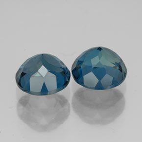 Gemas de topacio azul natural de  ct, corte redondo, VVS-VS