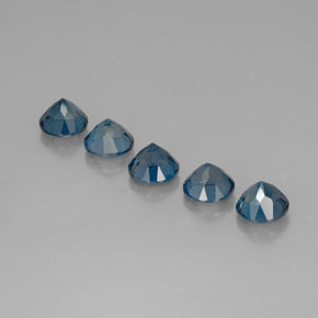Gemas de topacio azul natural de  ct, corte redondo, VVS