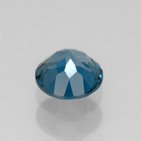Topacio azul natural de 1,57 ct, corte redondo, VVS
