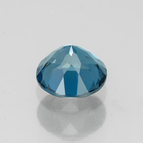 Topacio azul natural de 1,76 ct, corte redondo, VVS