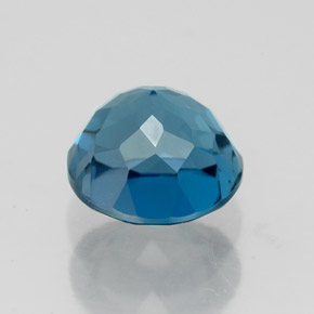 Topacio azul natural de 2,86 ct, corte redondo, VVS