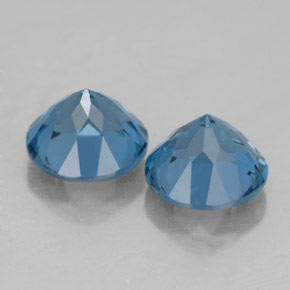 Gemas de topacio azul natural de  ct, corte redondo, VVS