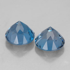 Gemas de topacio azul natural de  ct, corte redondo, VVS