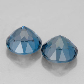 Gemas de topacio azul natural de  ct, corte redondo, VVS