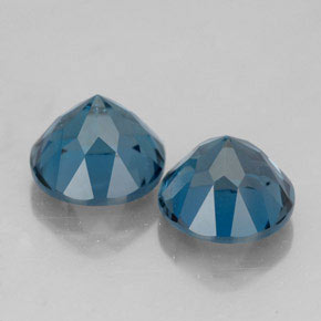 Gemas de topacio azul natural de  ct, corte redondo, VVS