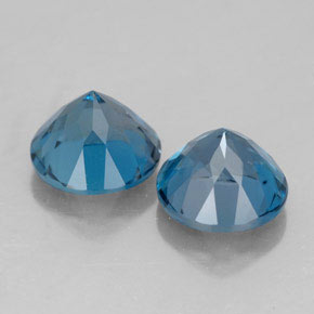 Gemas de topacio azul natural de  ct, corte redondo, VVS