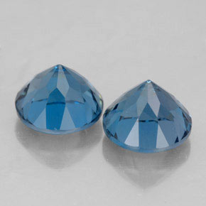 Gemas de topacio azul natural de  ct, corte redondo, VVS