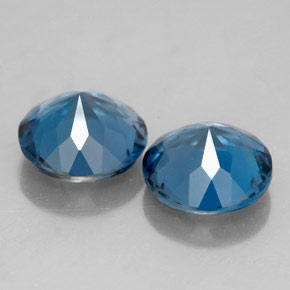 Gemas de topacio azul natural de  ct, corte redondo, VVS-VS