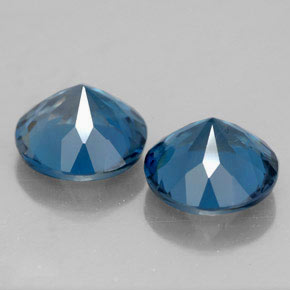 Gemas de topacio azul natural de  ct, corte redondo, VVS