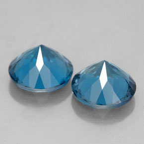 Gemas de topacio azul natural de  ct, corte redondo, VVS-VS