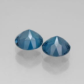 Gemas de topacio azul natural de  ct, corte redondo, VVS-VS