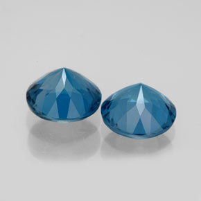 Gemas de topacio azul natural de  ct, corte redondo, VVS